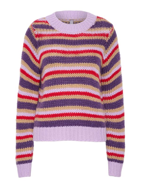 CULTURE CULTURE Pulover 'Cami'  bež / svijetloljubičasta / tamno ljubičasta / crvena