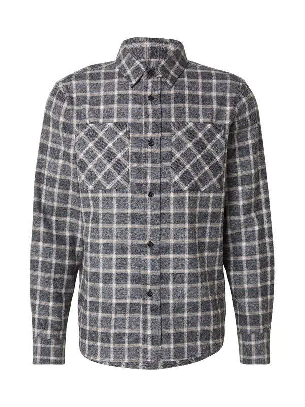 DAN FOX APPAREL DAN FOX APPAREL Košulja 'Daniel'  siva / crvena / bijela