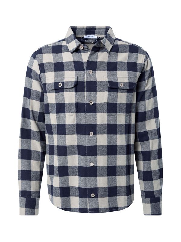 DAN FOX APPAREL DAN FOX APPAREL Košulja 'Efe'  noćno plava / vuneno bijela
