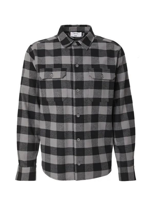 DAN FOX APPAREL DAN FOX APPAREL Košulja 'Efe'  siva / bijela