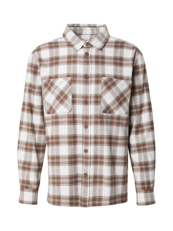 DAN FOX APPAREL DAN FOX APPAREL Košulja 'Mattes'  smeđa / prljavo bijela