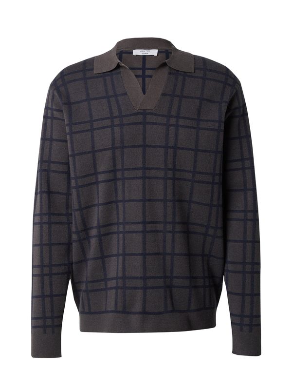 DAN FOX APPAREL DAN FOX APPAREL Pulover 'Johannes'  morsko plava / taupe siva