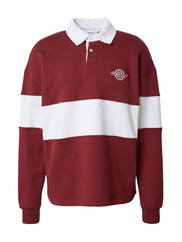 DAN FOX APPAREL DAN FOX APPAREL Sweater majica 'Samir'  tamno crvena / bijela