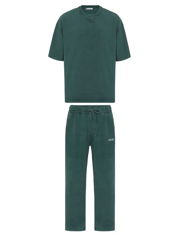 Dandalo Dandalo Jogging komplet  tamno zelena / bijela