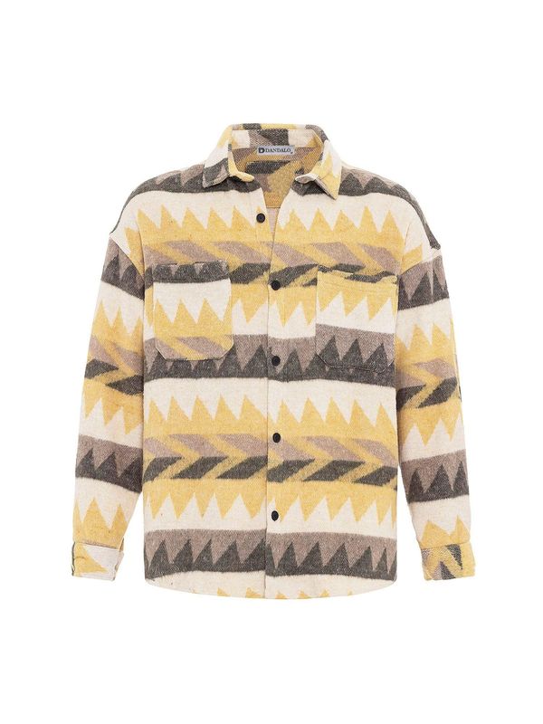 Dandalo Dandalo Košulja 'Rodrigo'  bež / tamno bež / tamno smeđa / žuta