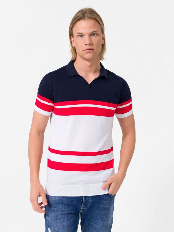 Dandalo Dandalo Majica  ecru/prljavo bijela / mornarsko plava / krvavo crvena