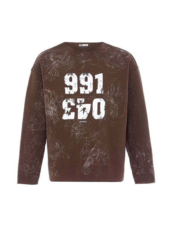 Dandalo Dandalo Sweater majica 'Leomar'  smeđa / prljavo bijela