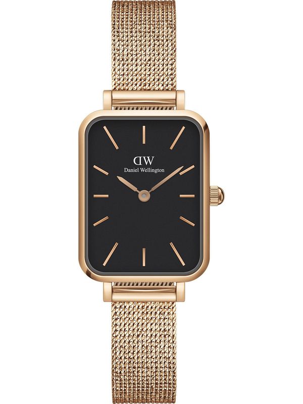 Daniel Wellington Daniel Wellington Analogni sat 'Quadro Pressed Melrose RG Black'  rozo zlatna / crna