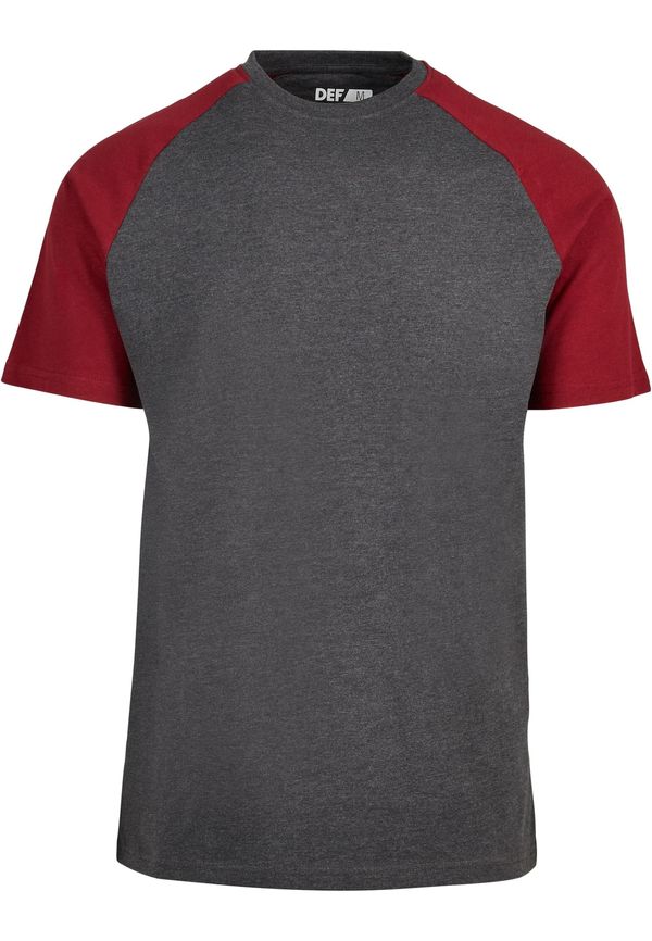 DEF DEF Majica 'Roy'  antracit siva / crvena