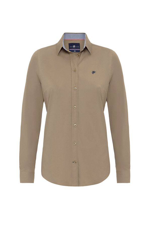 DENIM CULTURE DENIM CULTURE Bluza 'Alisha'  tamno plava / svijetlosmeđa