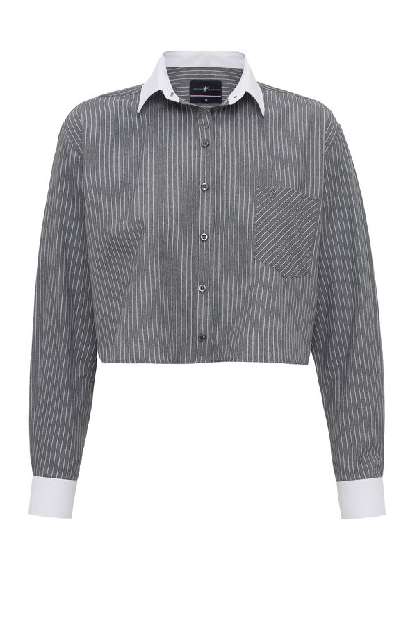 DENIM CULTURE DENIM CULTURE Bluza 'Dilara'  antracit siva / bijela