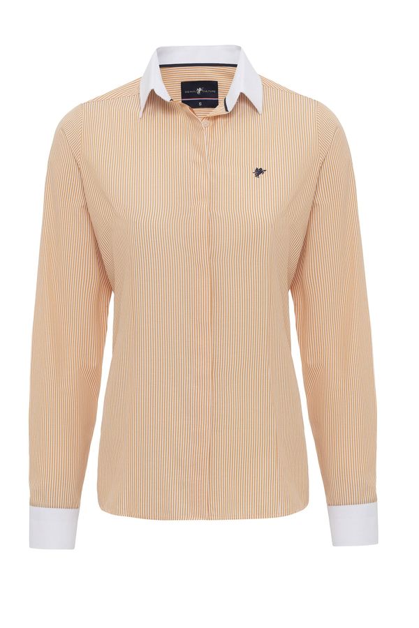 DENIM CULTURE DENIM CULTURE Bluza 'OLIVIA'  pastelno narančasta / bijela