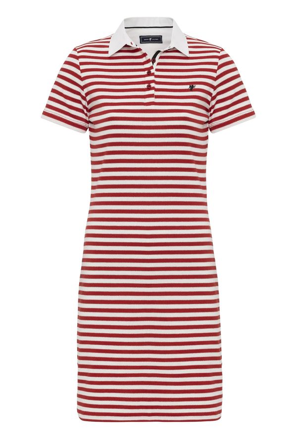 DENIM CULTURE DENIM CULTURE Haljina 'JOANNA'  crvena / bijela