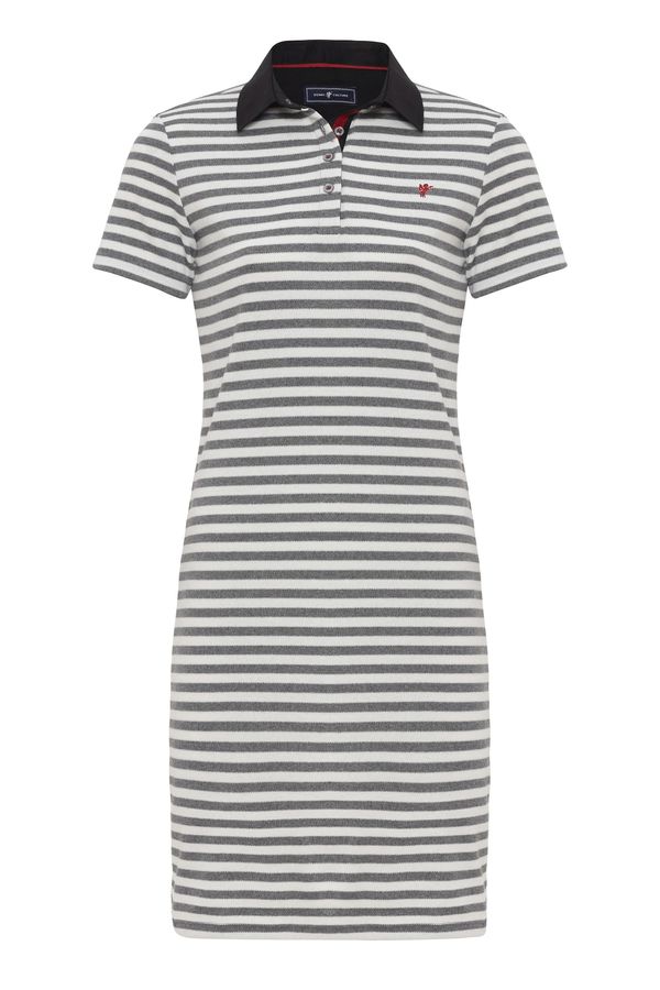 DENIM CULTURE DENIM CULTURE Haljina 'JOANNA'  siva / crvena / crna / bijela