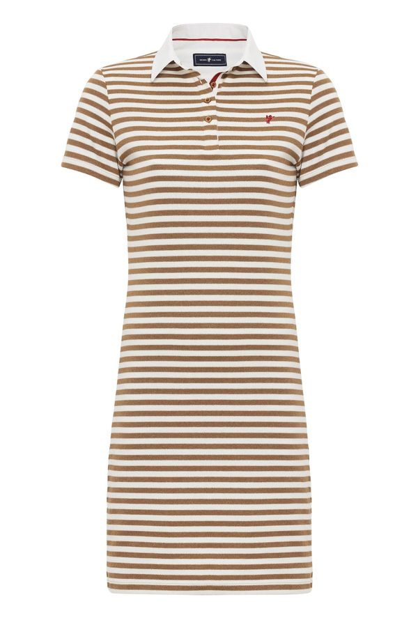 DENIM CULTURE DENIM CULTURE Haljina 'JOANNA'  smeđa / bijela