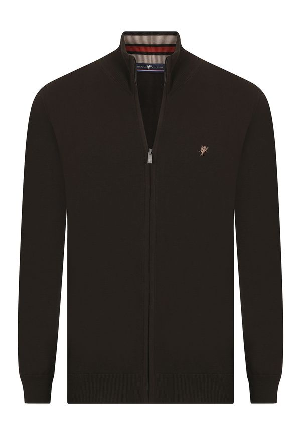 DENIM CULTURE DENIM CULTURE Kardigan 'Leopoldo'  tamno smeđa