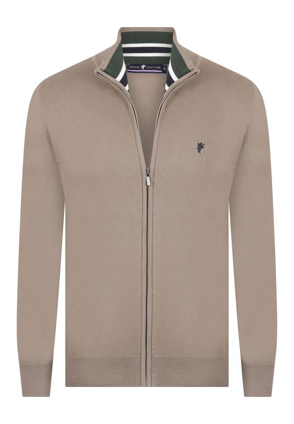 DENIM CULTURE DENIM CULTURE Kardigan 'Phoenix'  toplo smeđa / mornarsko plava