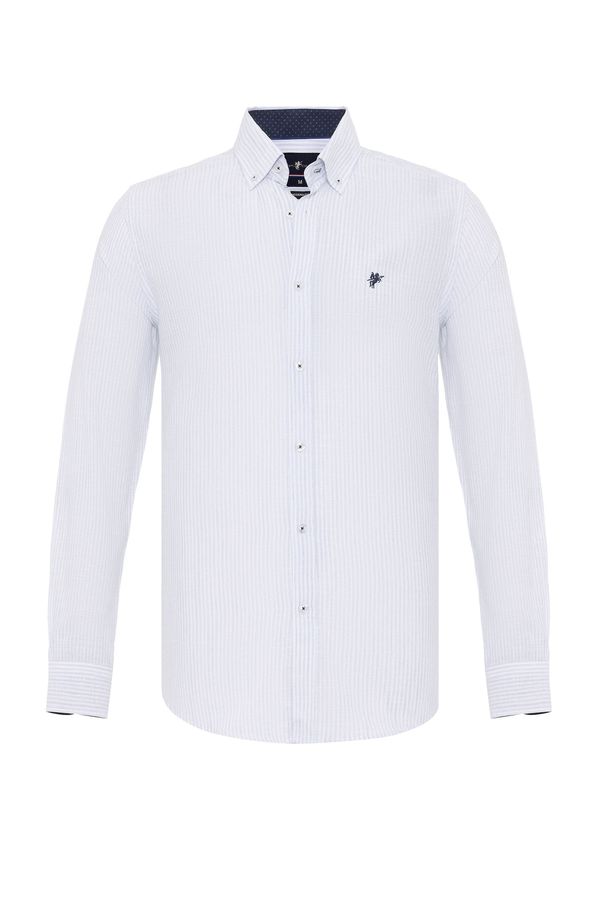 DENIM CULTURE DENIM CULTURE Košulja 'ANTOINE'  mornarsko plava / bijela