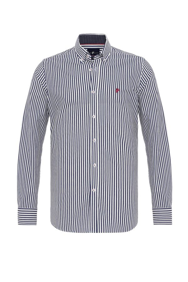 DENIM CULTURE DENIM CULTURE Košulja 'ANTOINE'  mornarsko plava / burgund / bijela