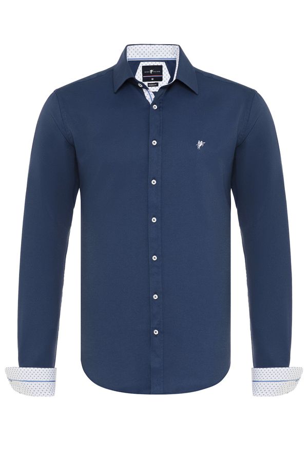 DENIM CULTURE DENIM CULTURE Košulja 'Arne'  morsko plava / bijela