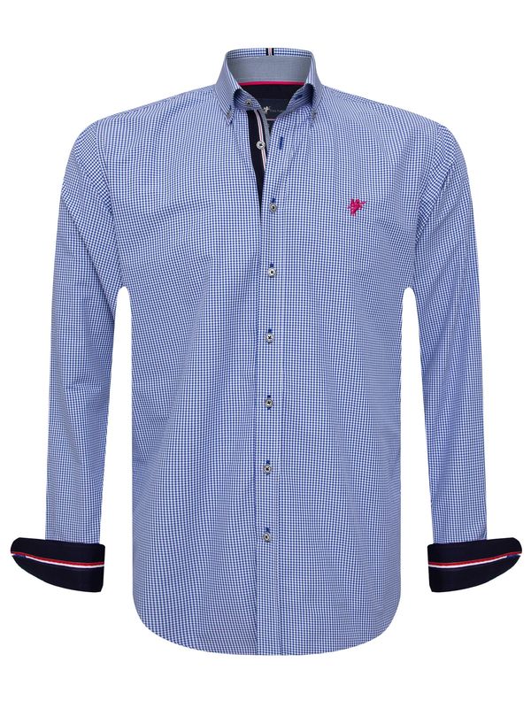 DENIM CULTURE DENIM CULTURE Košulja 'Arturo'  kraljevsko plava / ciklama / bijela