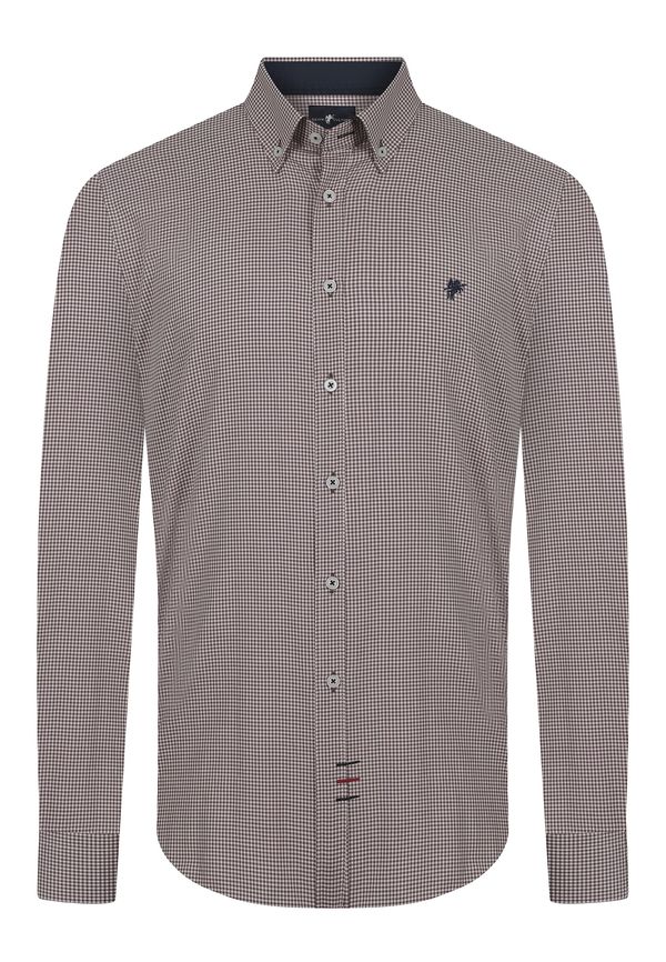 DENIM CULTURE DENIM CULTURE Košulja 'Benjamin'  smeđa / bijela