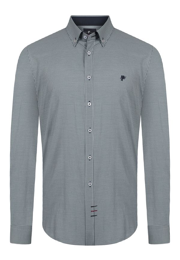 DENIM CULTURE DENIM CULTURE Košulja 'Benjamin'  tamno zelena / prljavo bijela