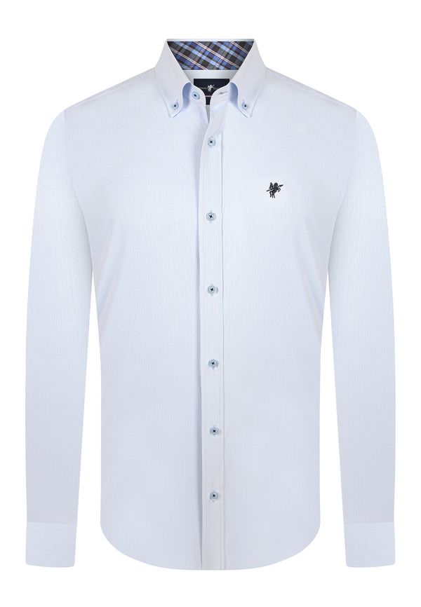 DENIM CULTURE DENIM CULTURE Košulja 'Craig'  svijetloplava / tamno plava / bijela