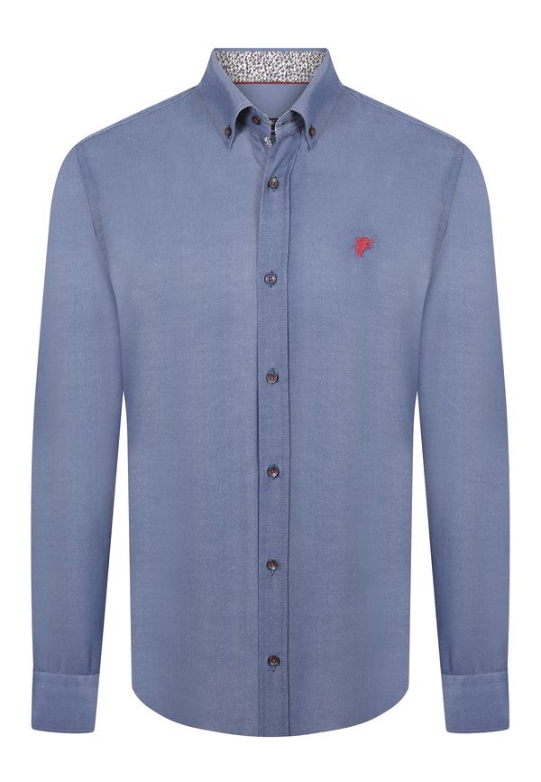 DENIM CULTURE DENIM CULTURE Košulja 'Cyrus'  golublje plava / tamno crvena