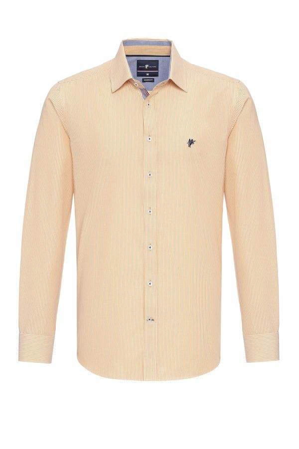 DENIM CULTURE DENIM CULTURE Košulja 'DEXTER'  mornarsko plava / narančasta / bijela