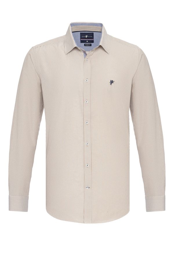 DENIM CULTURE DENIM CULTURE Košulja 'Dexter'  tamno bež / morsko plava / bijela