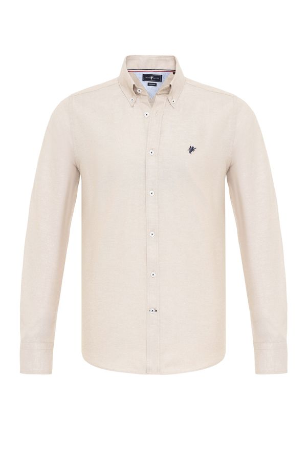 DENIM CULTURE DENIM CULTURE Košulja ' EDIZ '  bež / crna