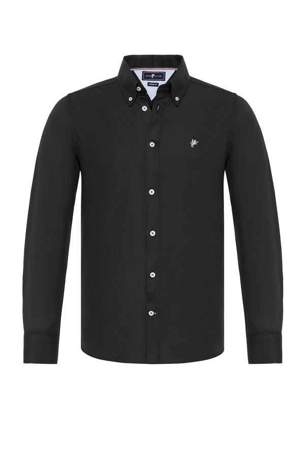 DENIM CULTURE DENIM CULTURE Košulja ' EDIZ '  crna / bijela