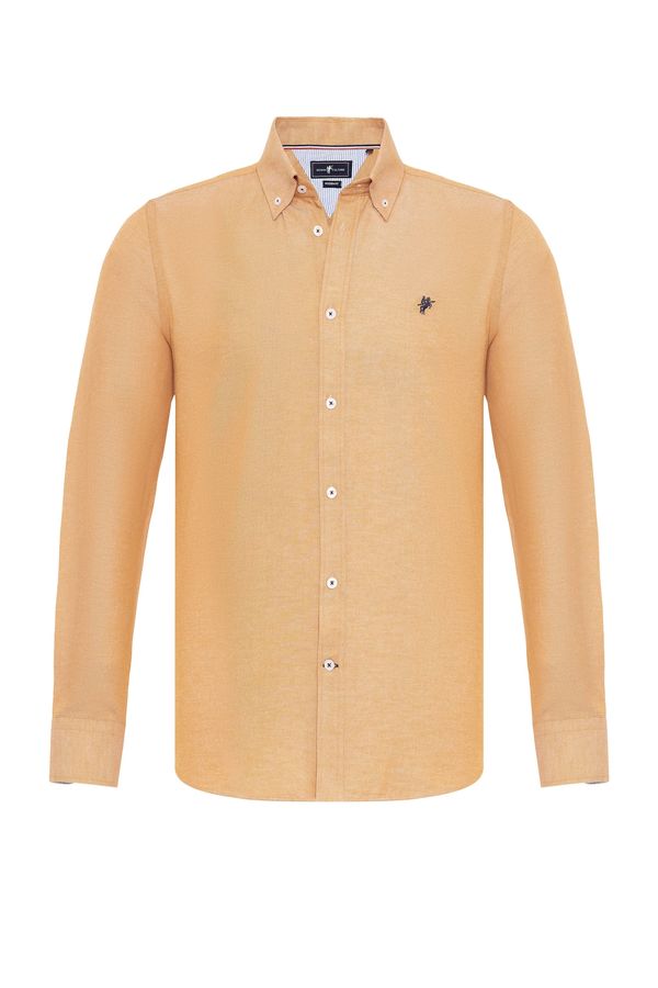 DENIM CULTURE DENIM CULTURE Košulja 'EDIZ'  marelica / crna