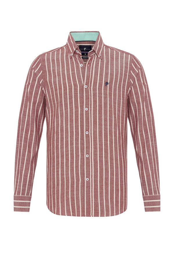 DENIM CULTURE DENIM CULTURE Košulja ' ELDIN '  crvena / bijela