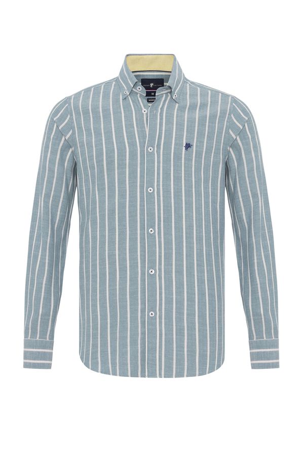 DENIM CULTURE DENIM CULTURE Košulja ' ELDIN '  mornarsko plava / petrol / bijela