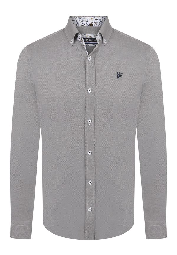 DENIM CULTURE DENIM CULTURE Košulja 'Glenn'  mornarsko plava / svijetlosmeđa