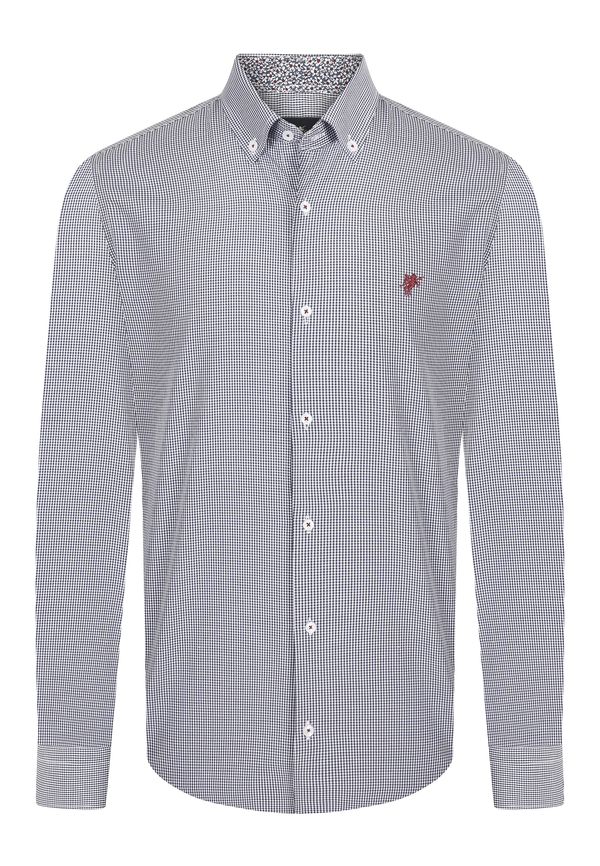 DENIM CULTURE DENIM CULTURE Košulja 'Grant'  mornarsko plava / karmin crvena / bijela