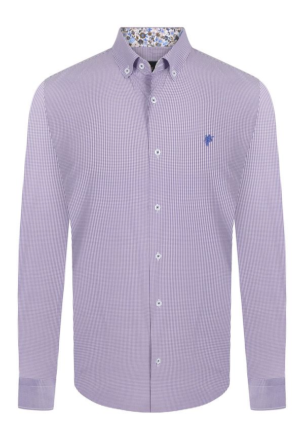 DENIM CULTURE DENIM CULTURE Košulja 'Grant'  šljiva / sivkasto ljubičasta (mauve) / bijela