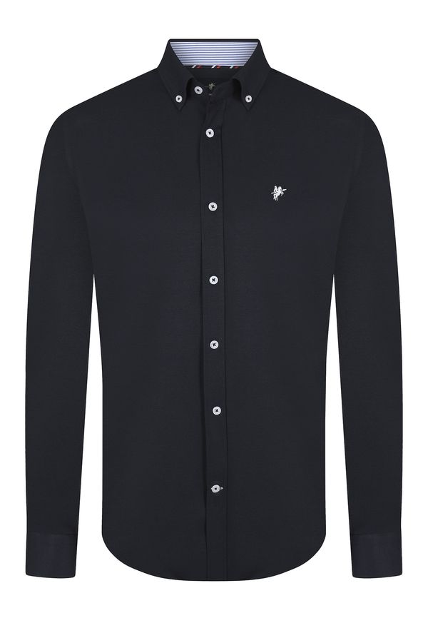 DENIM CULTURE DENIM CULTURE Košulja 'Hugo'  noćno plava / bijela