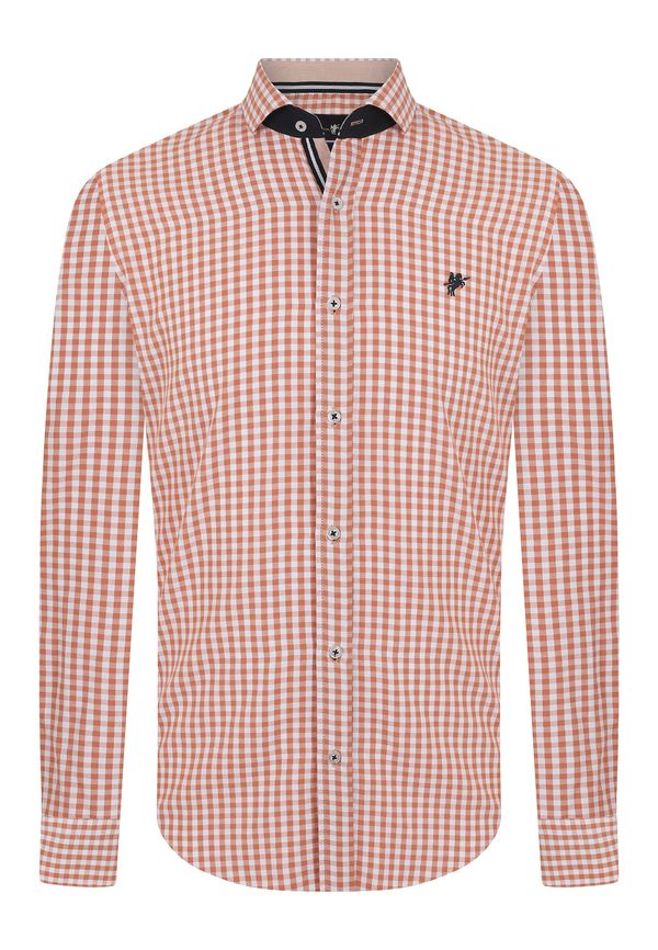 DENIM CULTURE DENIM CULTURE Košulja 'Jonas'  narančasta / crna / bijela