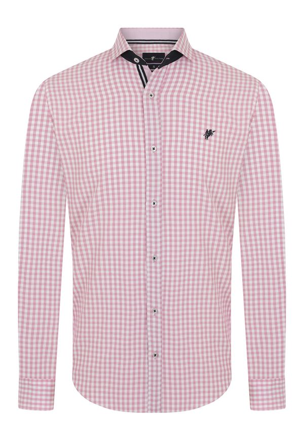 DENIM CULTURE DENIM CULTURE Košulja 'Jonas'  roza / crna / bijela