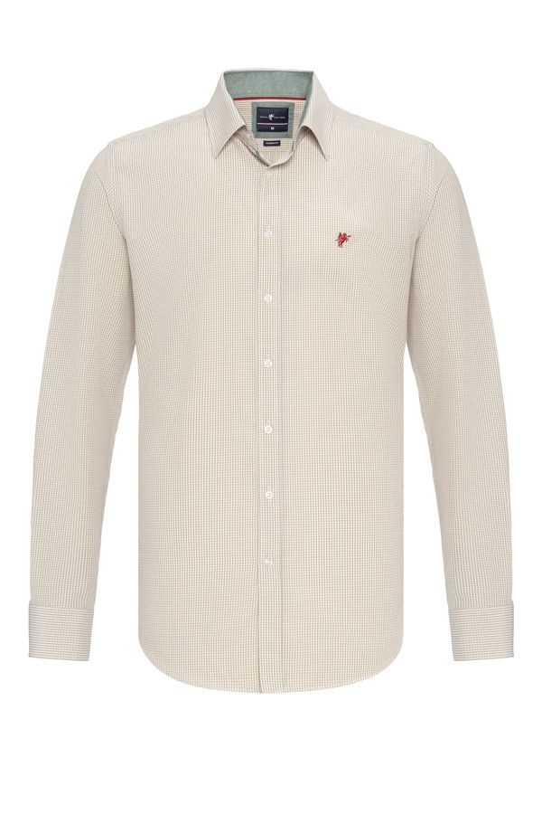 DENIM CULTURE DENIM CULTURE Košulja 'Kendrick'  bež / crvena / bijela