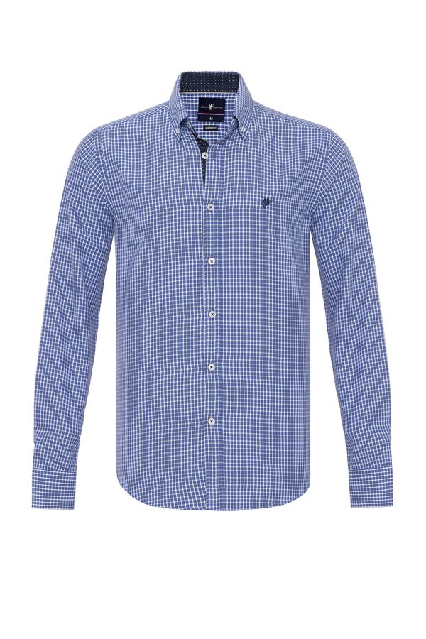 DENIM CULTURE DENIM CULTURE Košulja ' LUIZ '  kraljevsko plava / bijela