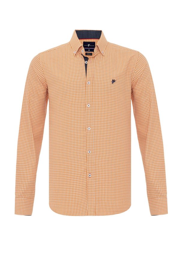 DENIM CULTURE DENIM CULTURE Košulja 'LUIZ'  mornarsko plava / narančasta / bijela