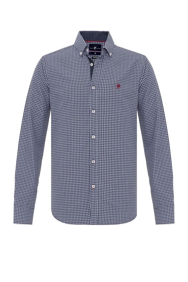 DENIM CULTURE DENIM CULTURE Košulja 'LUIZ'  mornarsko plava / tamno crvena / bijela