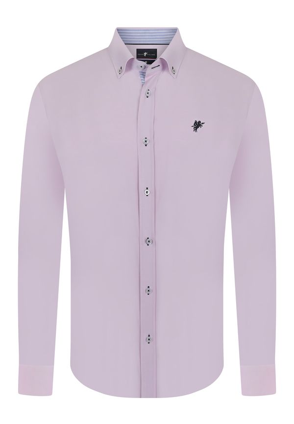 DENIM CULTURE DENIM CULTURE Košulja 'MILAN'  svijetloroza / crna