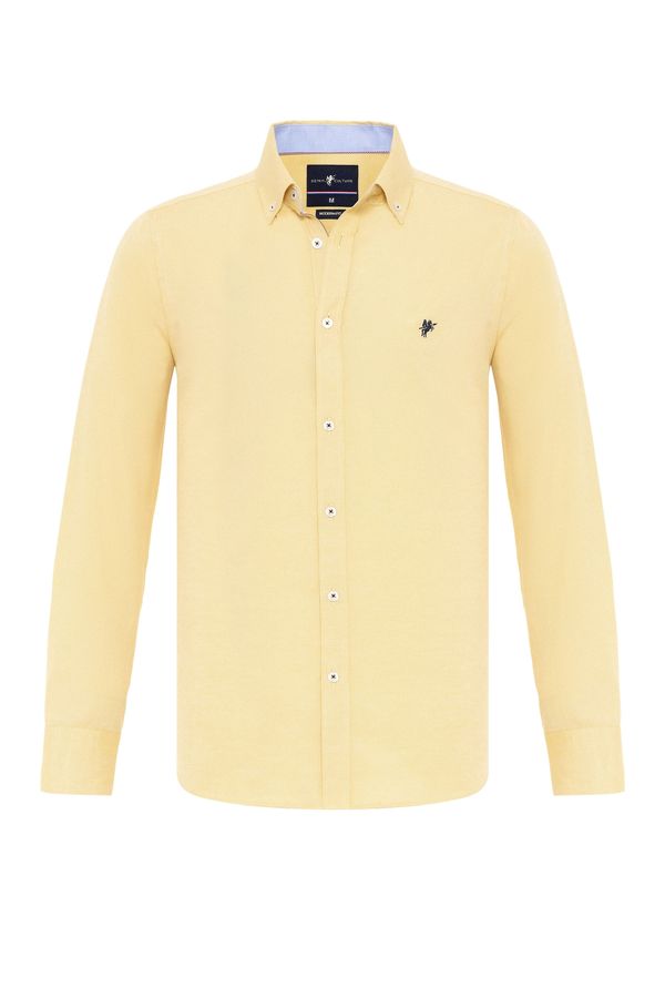 DENIM CULTURE DENIM CULTURE Košulja 'MYLES'  mornarsko plava / žuta