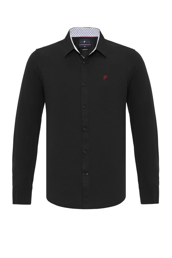 DENIM CULTURE DENIM CULTURE Košulja 'RUBEN'  crna