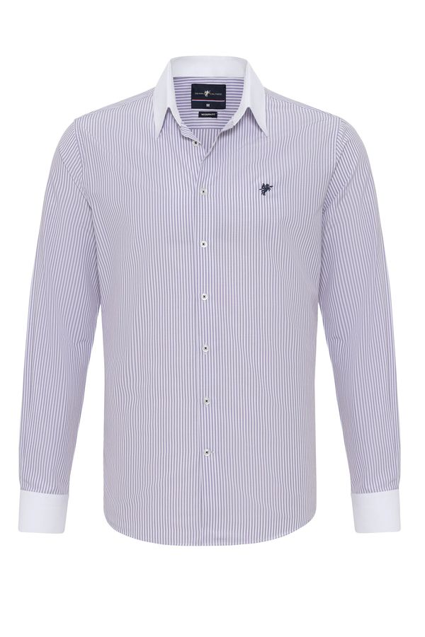 DENIM CULTURE DENIM CULTURE Košulja 'SEPP'  mornarsko plava / ljubičasta / bijela